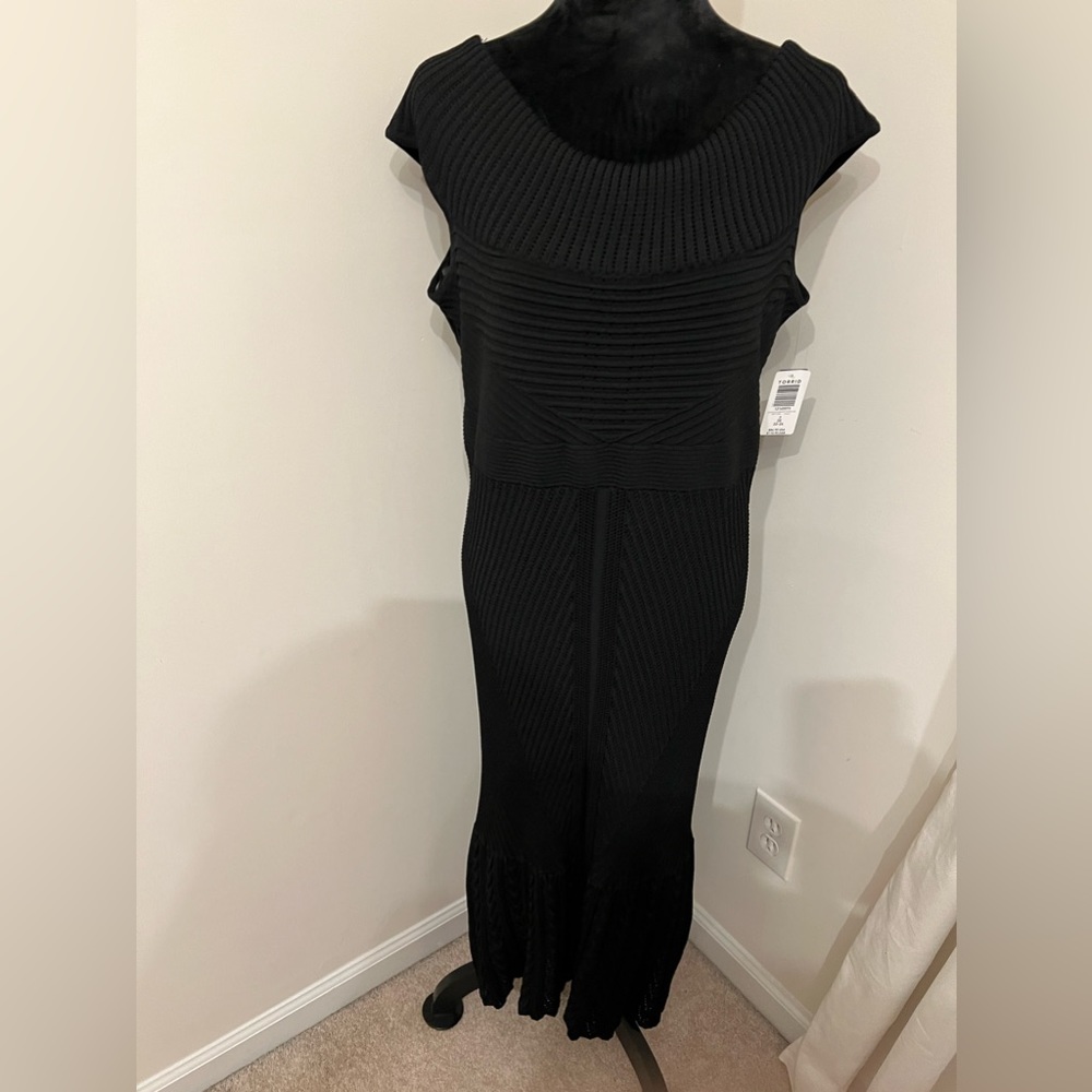 Brand New!  TORRID Black Knit Fish Tail Off Shoulder Dress, Sz 3x (22/24)